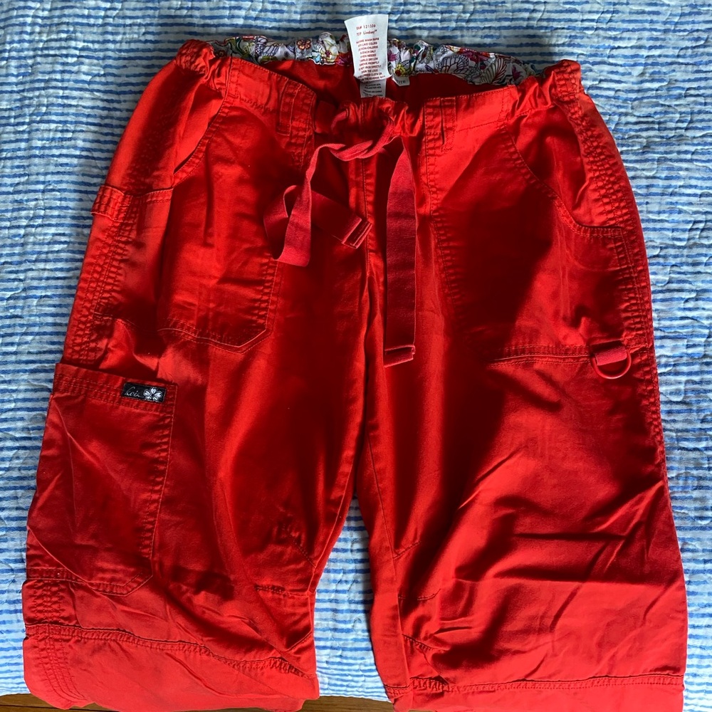 Red koi cargo pants